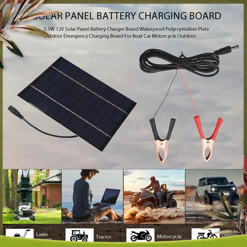 AB98-5.5W 12V Solar Panel Batt - огляд і ціна Solar Emergency Charger